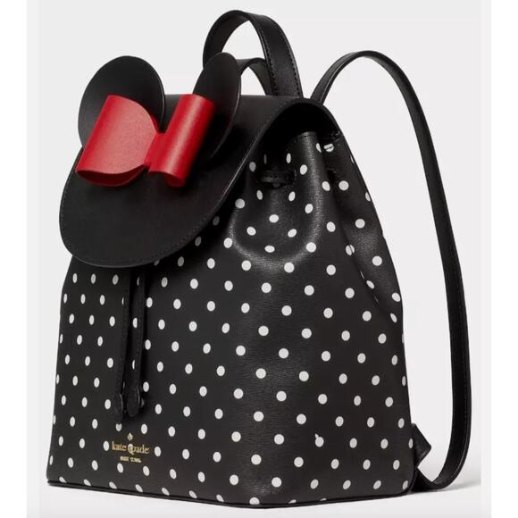 Kate Spade Minnie Mouse Polka Dot Backpack with Red Bow – New $379